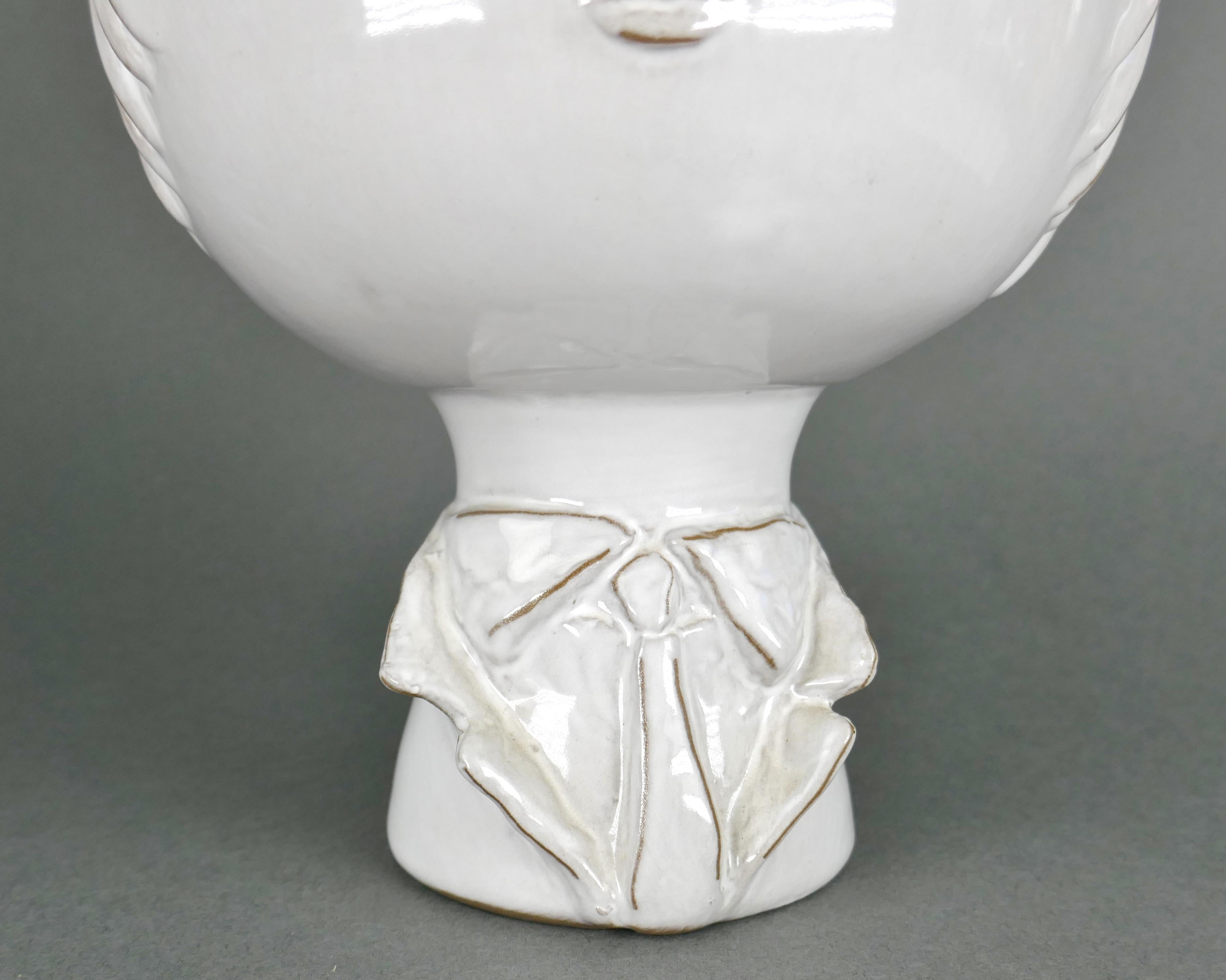 Mid-Century Modern Jonathan Adler Ceramic Man Woman Double Sided Flower Pot Vase