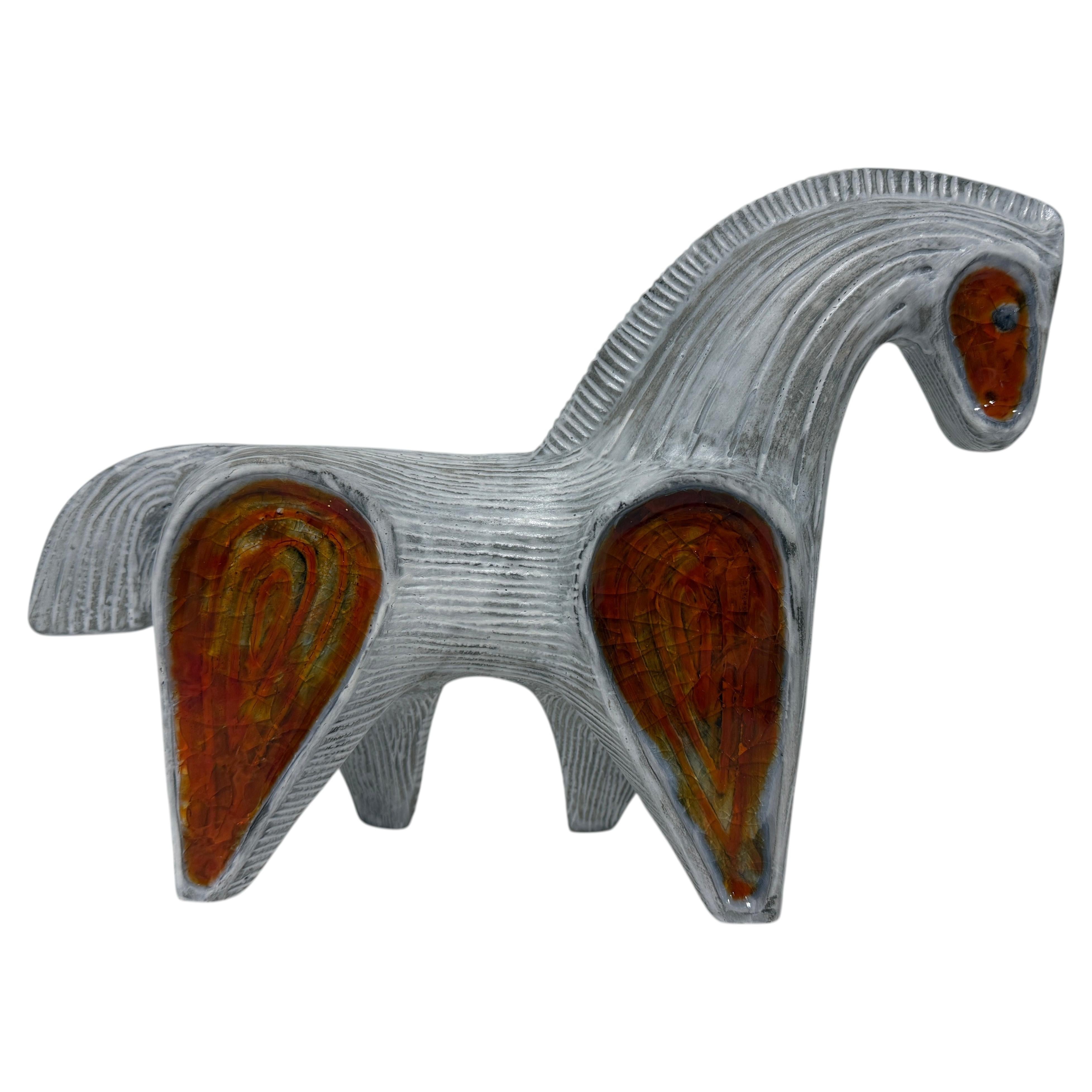 Jonathan Adler Horse Glass "Menagerie" Sculpture Red / Orange Lava Glaze