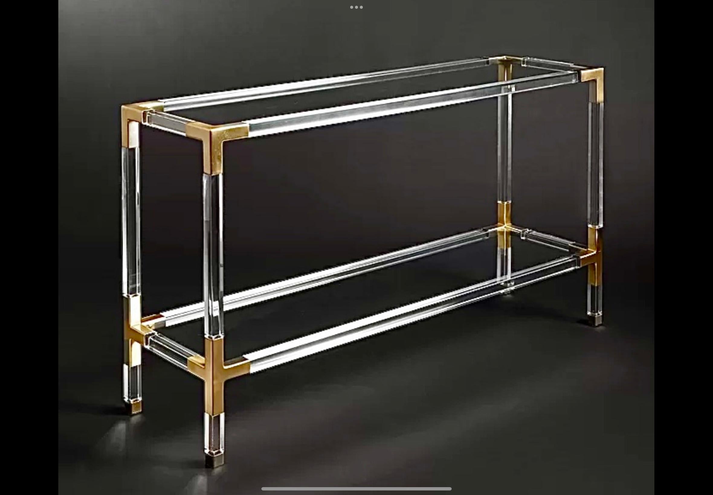 Contemporary Jonathan Adler Jacques Acrylic Console Table For Sale