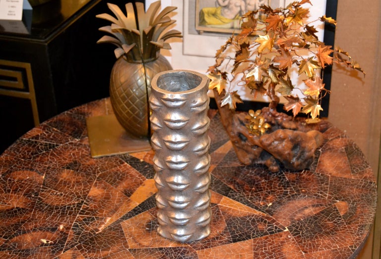 Jonathan Adler Modern Silver Lip Vase Romeo and Juliet, Thy Lips Are