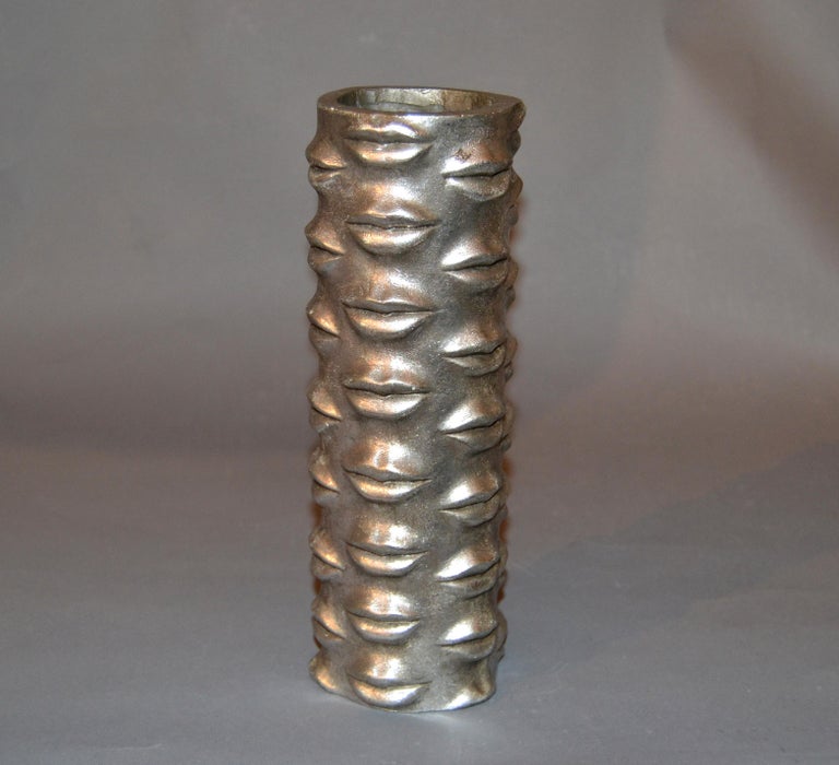 Jonathan Adler Modern Silver Lip Vase Romeo and Juliet, Thy Lips Are
