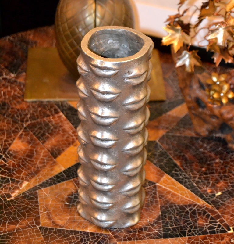 Jonathan Adler Modern Silver Lip Vase Romeo and Juliet, Thy Lips Are