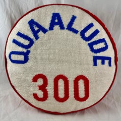 Jonathan Adler Needlepoint Prescription Quaalude Pillow