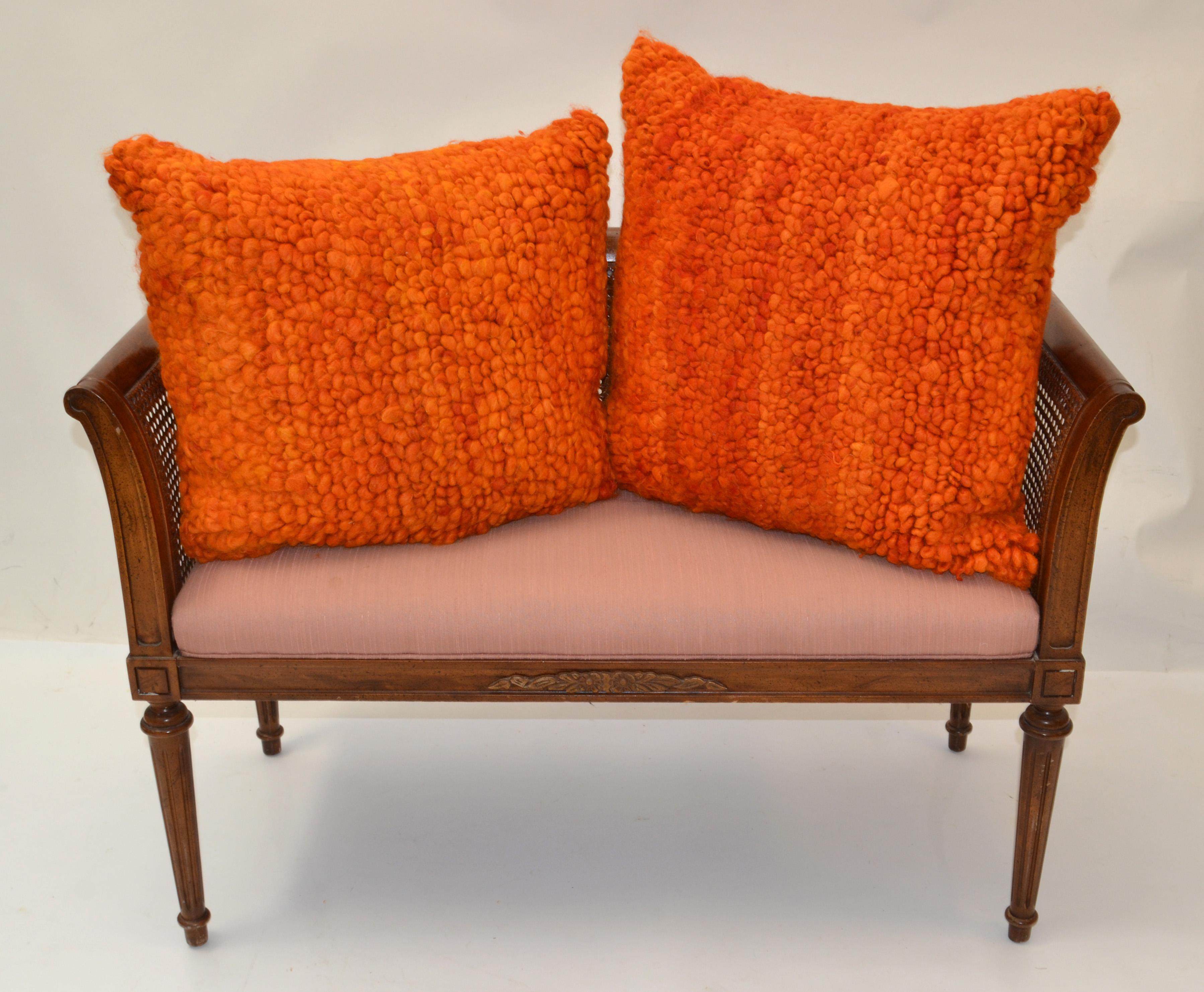 Jonathan Adler Orange Flair Primaloft Daunen geflochtene Kissen Mid-Century Modern Set im Angebot 6