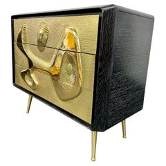 Comò a tre cassetti 'Reform' di Jonathan Adler in ottone e Wood ebanizzato