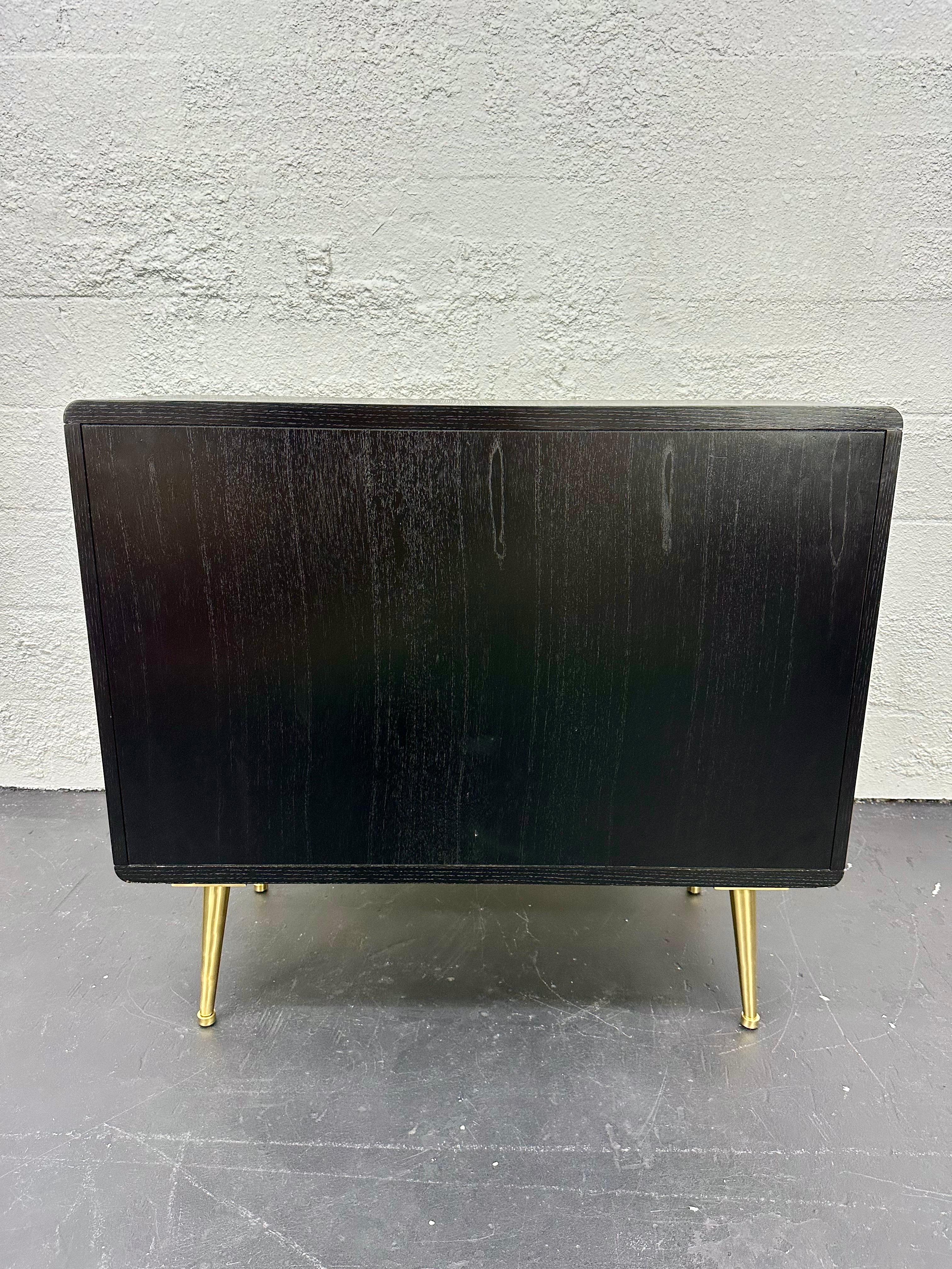 Brutalist Jonathan Adler ‘Reform’ Chest Three Drawer Dresser in Brass and Ebonized Wood