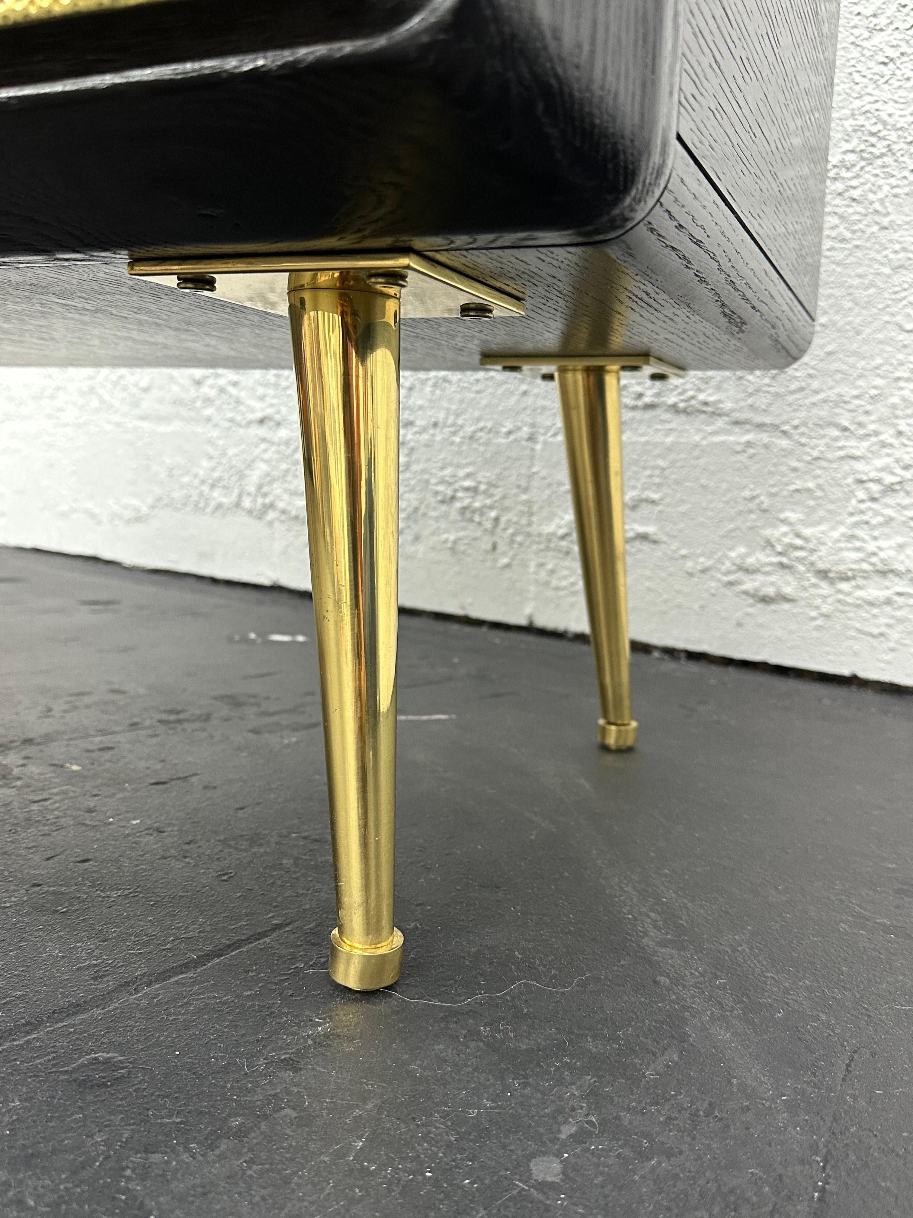 Jonathan Adler ‘Reform’ Chest Three Drawer Dresser in Brass and Ebonized Wood 3