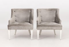 Jonathan Adler Velvet Upholstered Armchairs, Pair