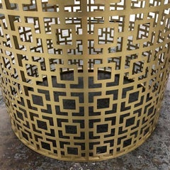 Jonathan Adler Walnut Veneer and Brushed Brass Nixon Cocktail Table