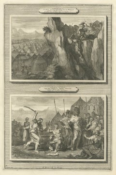 Jonathan Attacks the Philistines and Samuel Slays Agag, Mortier circa 1700