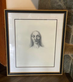 Jonathan Barbieri Signed Framed Graphite Drawing Head Study Los Mezcaleros
