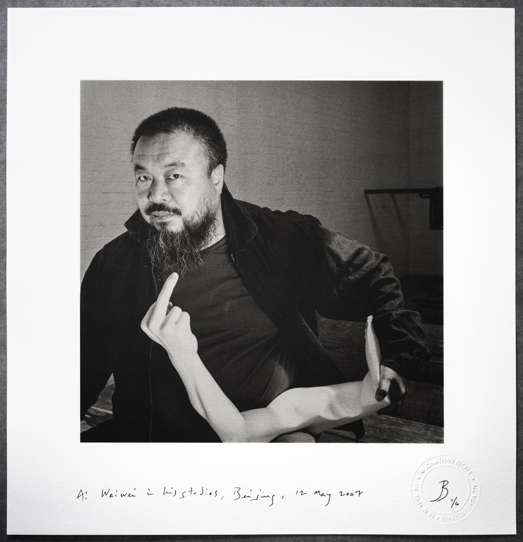 Jonathan Becker Portrait Photograph - Ai Weiwei in his studio, Beijing, 12 May 2007