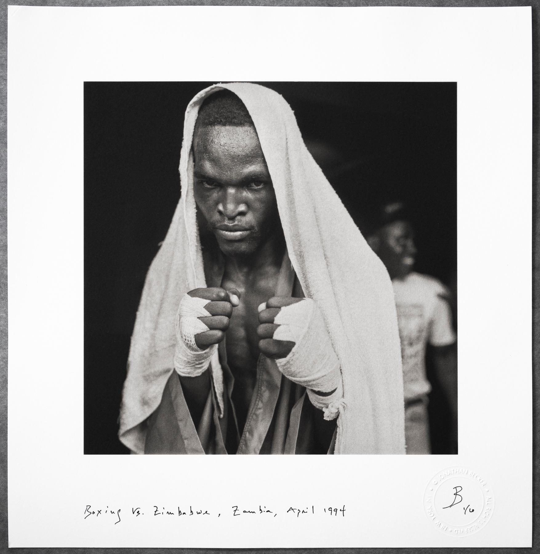 Jonathan Becker Portrait Photograph - Boxing vs. Zimbabwe, Zambia, April 1994