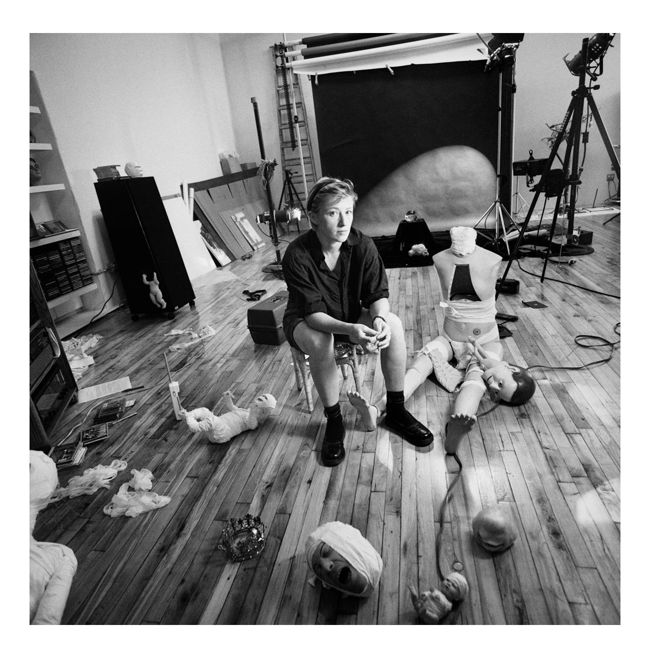 Jonathan Becker Black and White Photograph - Cindy Sherman in her New York Studio, 14 September 1993