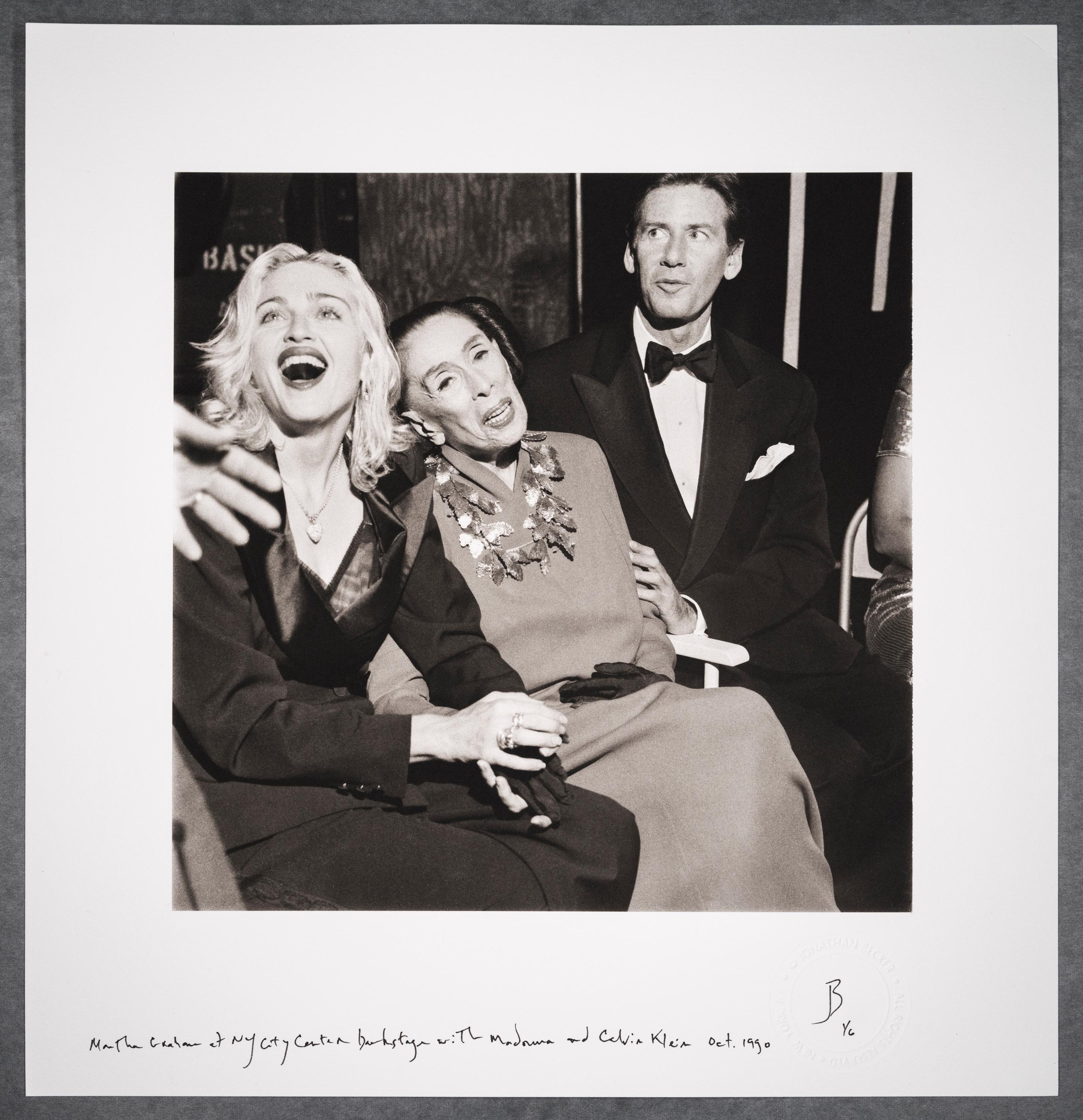 Martha Graham with Madonna & Calvin Klein at New York City Center, October 1990
