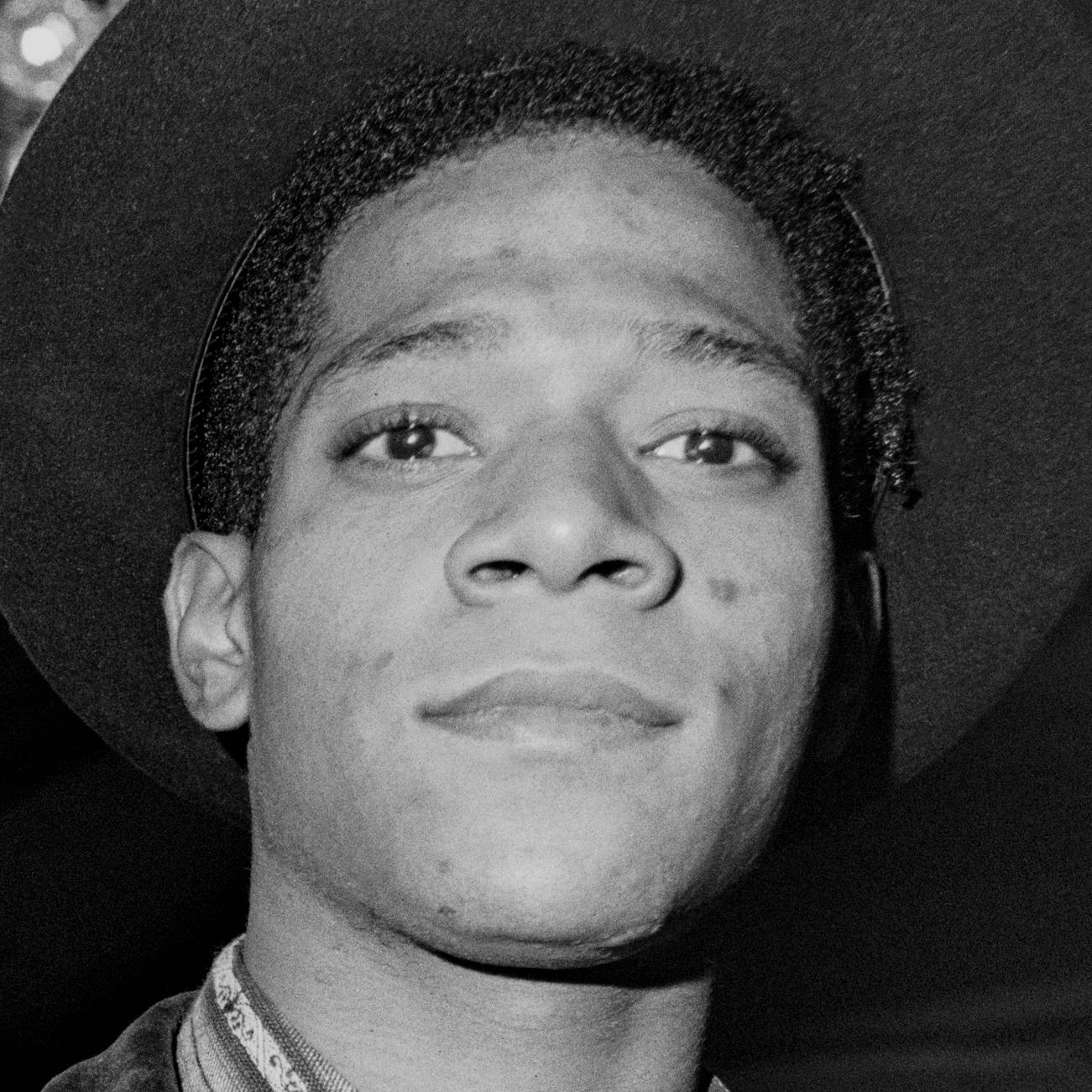 Jean-Michel Basquiat an der Brooklyn Academy of Music, 1. Oktober 1985 – Photograph von Jonathan Becker
