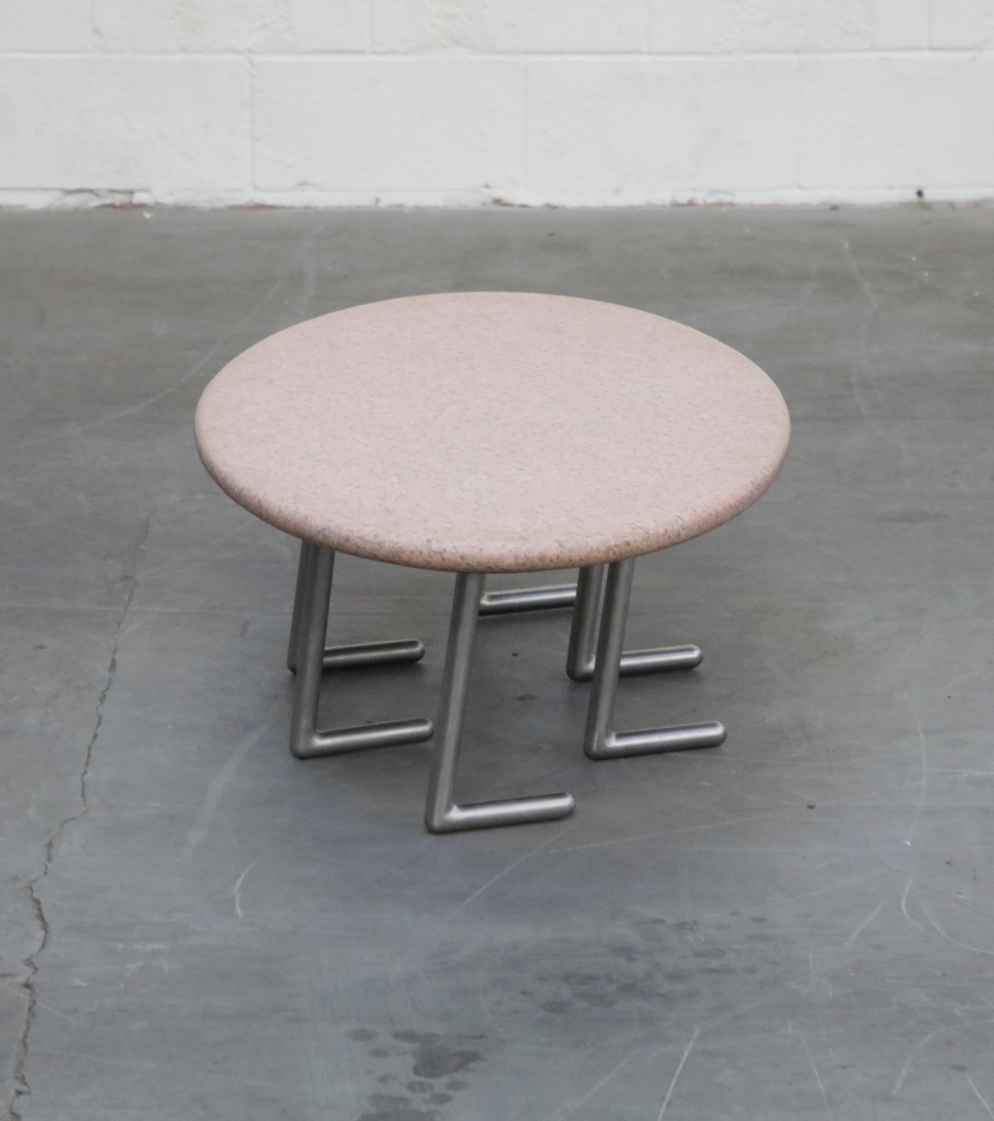 Post-Modern Jonathan Bonner Granite Postmodern Coffee Table, circa 1980, Signed For Sale