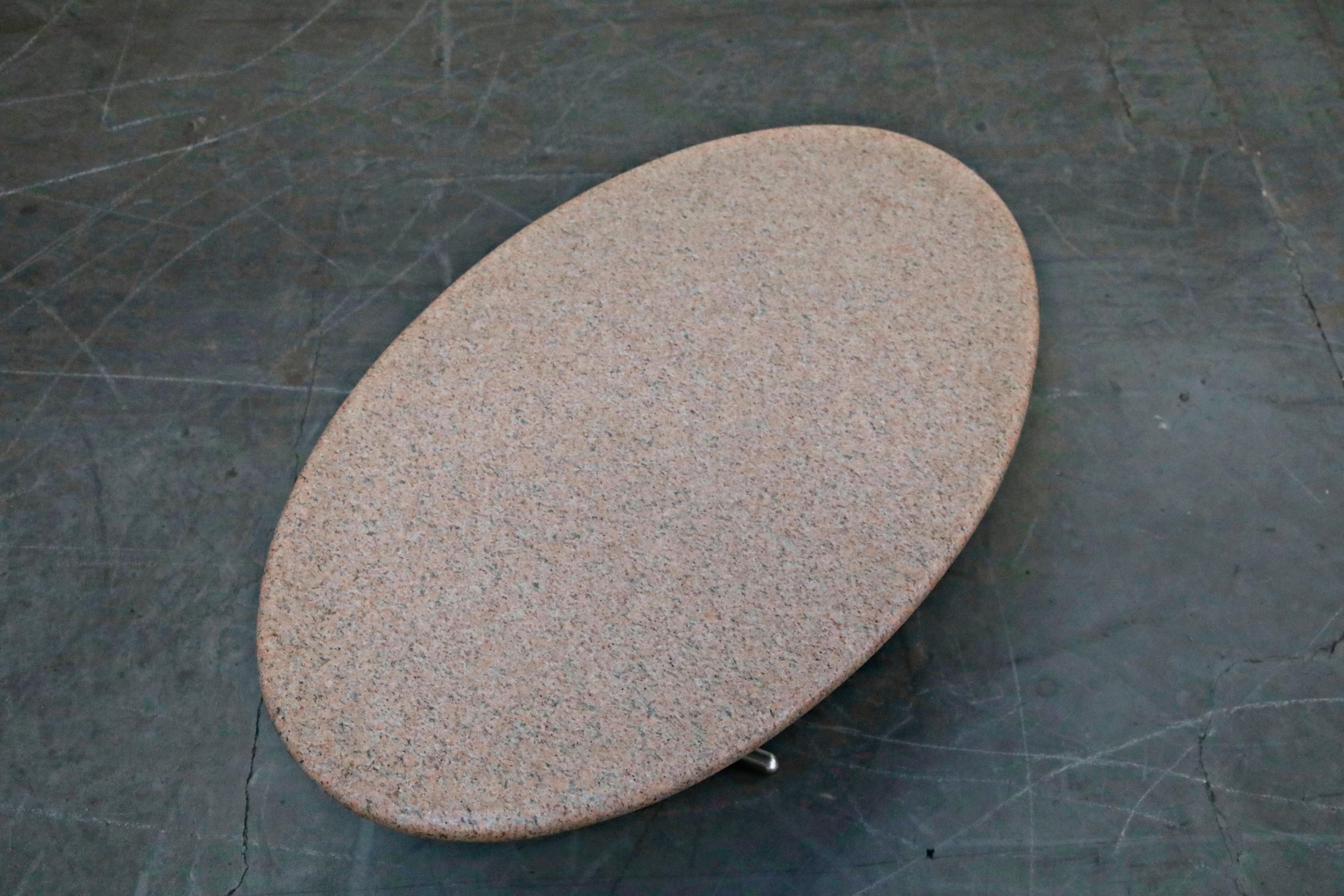 Jonathan Bonner Granite Postmodern Coffee Table, circa 1980, Signed In Excellent Condition For Sale In Los Angeles, CA
