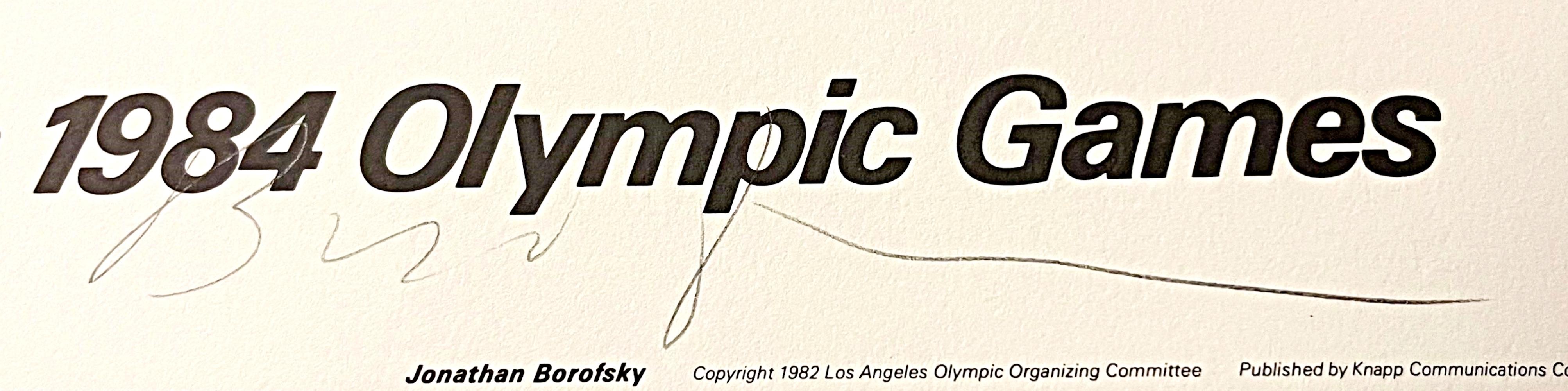 Los Angeles 1984 Olympic Games (Hand Signed with Olympic Committee COA) - Print by Jonathan Borofsky
