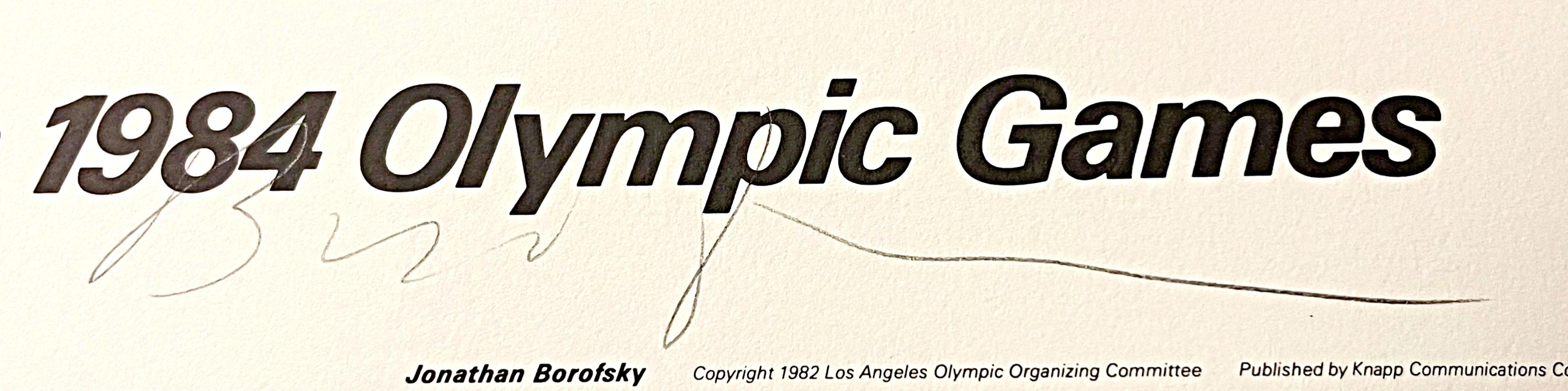 Los Angeles 1984 Olympic Games (Hand Signed with Olympic Committee COA) - Contemporary Print by Jonathan Borofsky