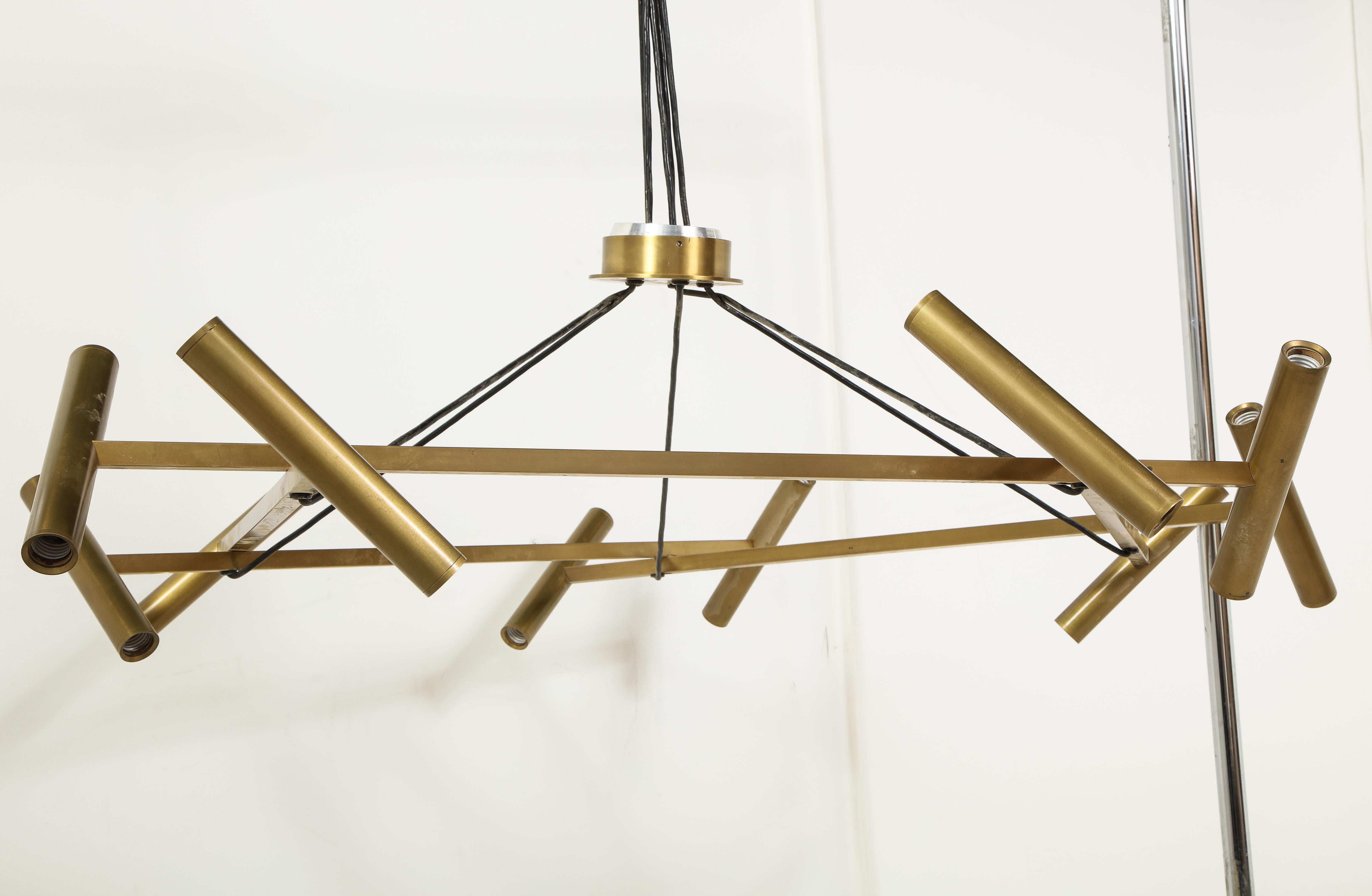 Contemporary Jonathan Browning Le Pentagone Brass Chandelier