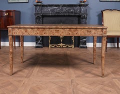 Jonathan Charles Burled Tapered Leg Desk