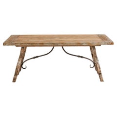Jonathan Charles Caldera Cocktail Table, Hand-Carved Greyed Oak