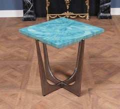 Jonathan Charles Glass and Stainless Steel End Table