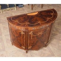 Jonathan Charles Inlaid Demi Lune Commode