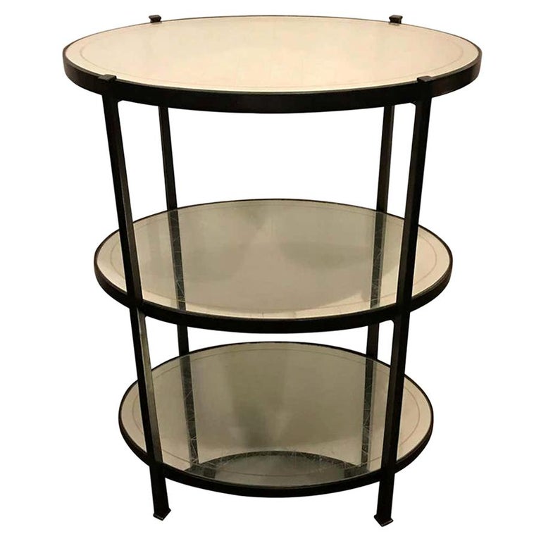 Jonathan Charles ThreeTier Églomisé Side Table Standing Bar For Sale