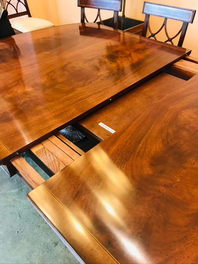 Jonathan Charles Triple Pedestal Dining Table at 1stDibs
