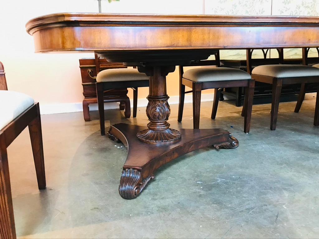 Late 20th Century Jonathan Charles Triple Pedestal Dining Table