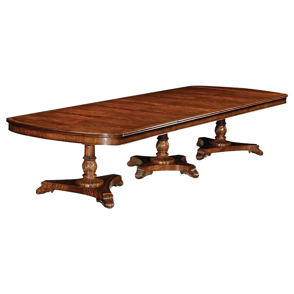 Jonathan Charles Triple Pedestal Dining Table