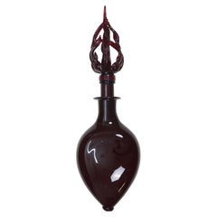 Jonathan Christie Ruby Red Art Glass Sacred Heart Decanter Bottle Sculpture 35"