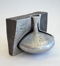 Two-Piece Sculpture by Jonathan Clarke Cast Aluminum, UK, 1980s