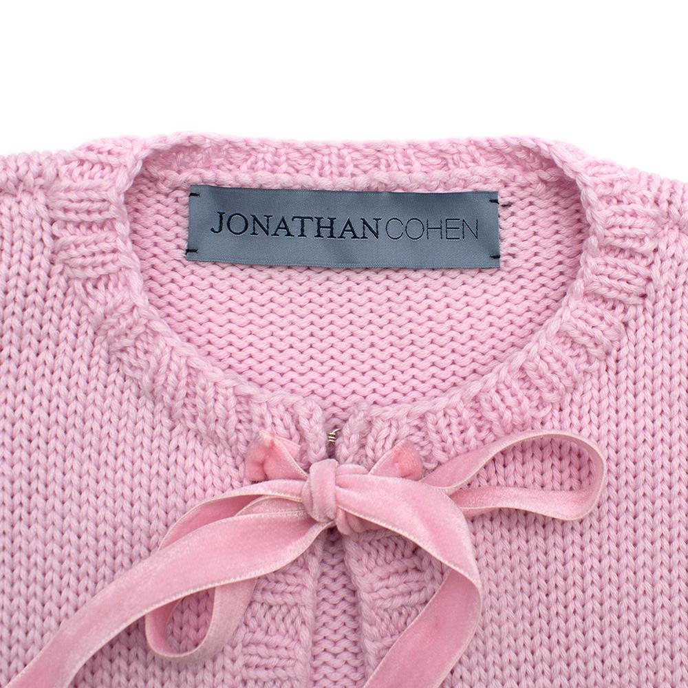 Women's Jonathan Cohen Pink Hand-Embroidered Wool Cardigan S