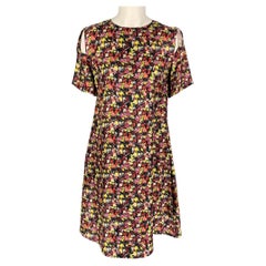 JONATHAN COHEN Size M Multi-Color Silk Short Sleeve Dress