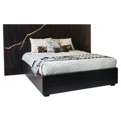 Cama Jonathan de ébano con Kintsugi
