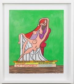 PICASSO FIGURE LIBRARY PAINTING - Framed Art History-Inspired Painting, Green