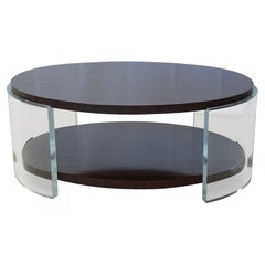 Jonathan Franc, Mid-Century Modern, Macassar Ebony, Acrylic, Coffee Table, 1970s