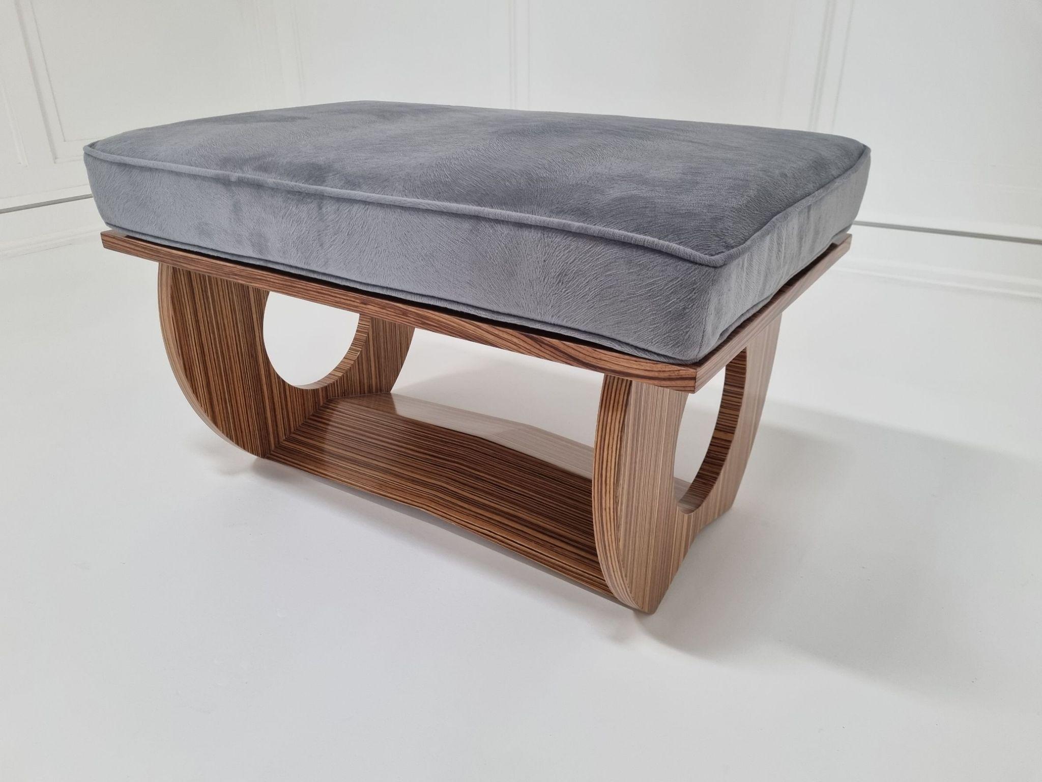 Asian Jonathan Franc Modern Aubury Zebrawood Bench For Sale