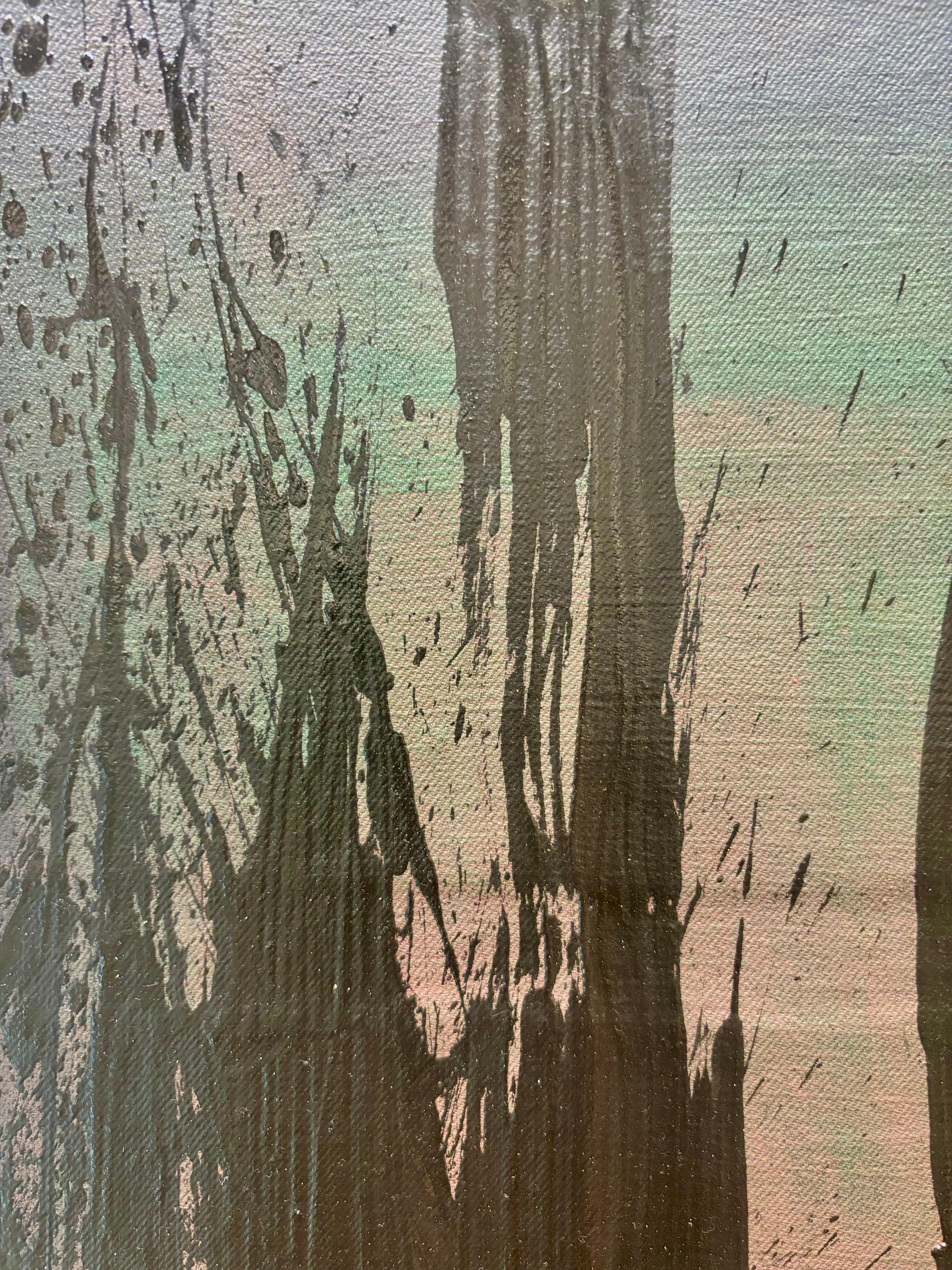 ABSTRACT Œuvre d'art Black Grey de l'artiste contemporain Jonathan Freemantle 2024 en vente 2