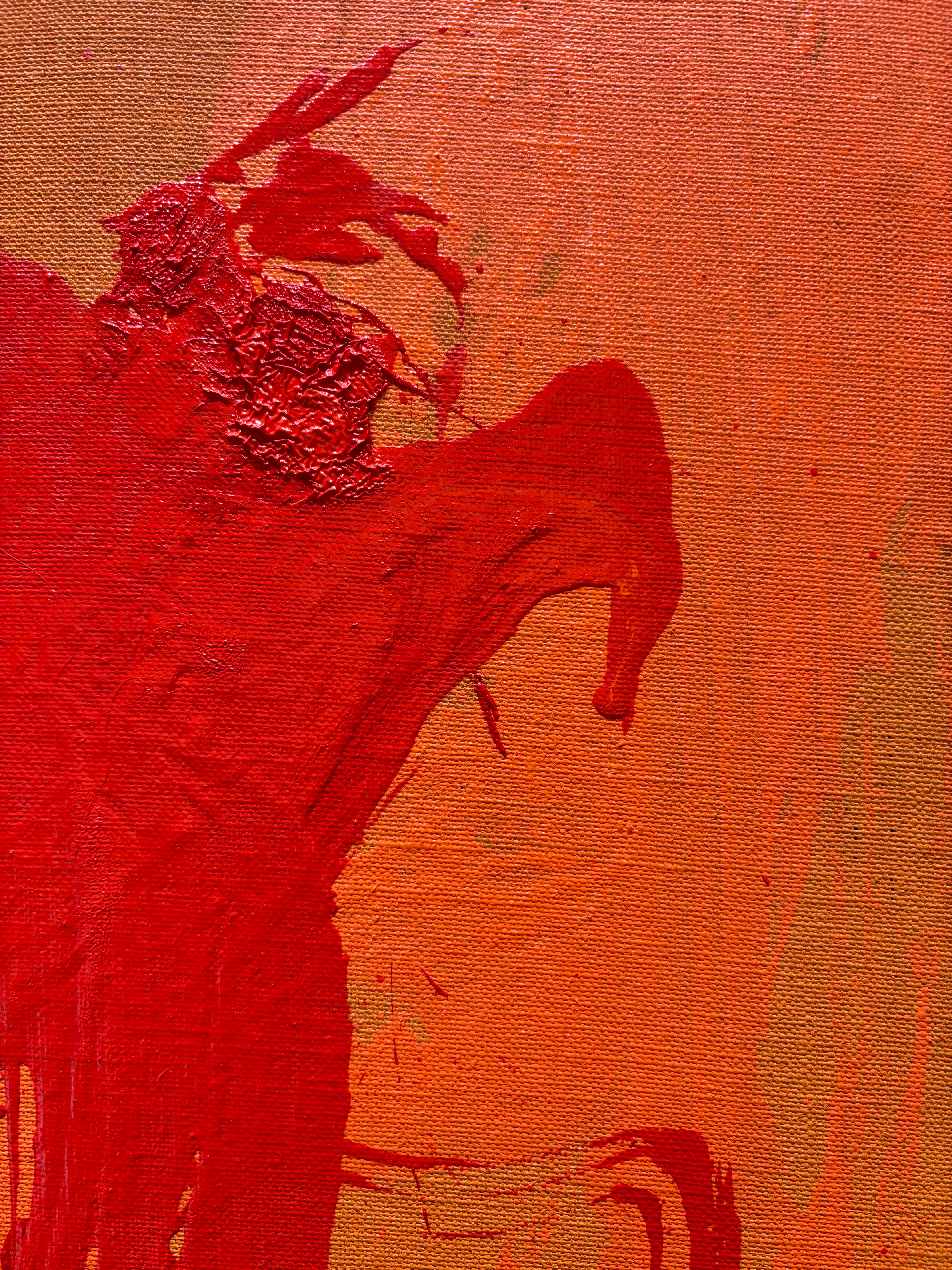 ABSTRACT Opera d'arte Arancione Rosso Artista contemporaneo Jonathan Freemantle Paesaggi in vendita 1