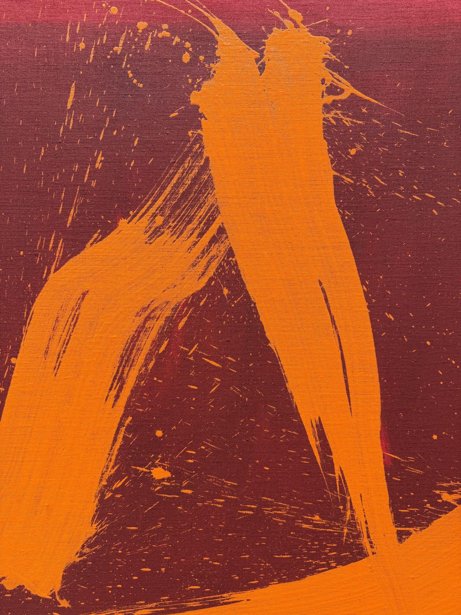 Díptico ABSTRACTO Paisajes Naranja Rojo Contemporáneo Jonathan Freemantle en venta 1