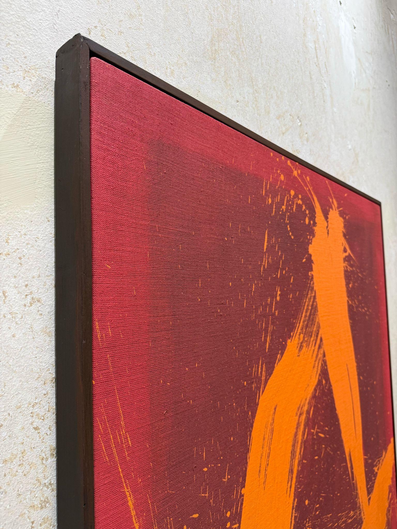 Díptico ABSTRACTO Paisajes Naranja Rojo Contemporáneo Jonathan Freemantle en venta 3