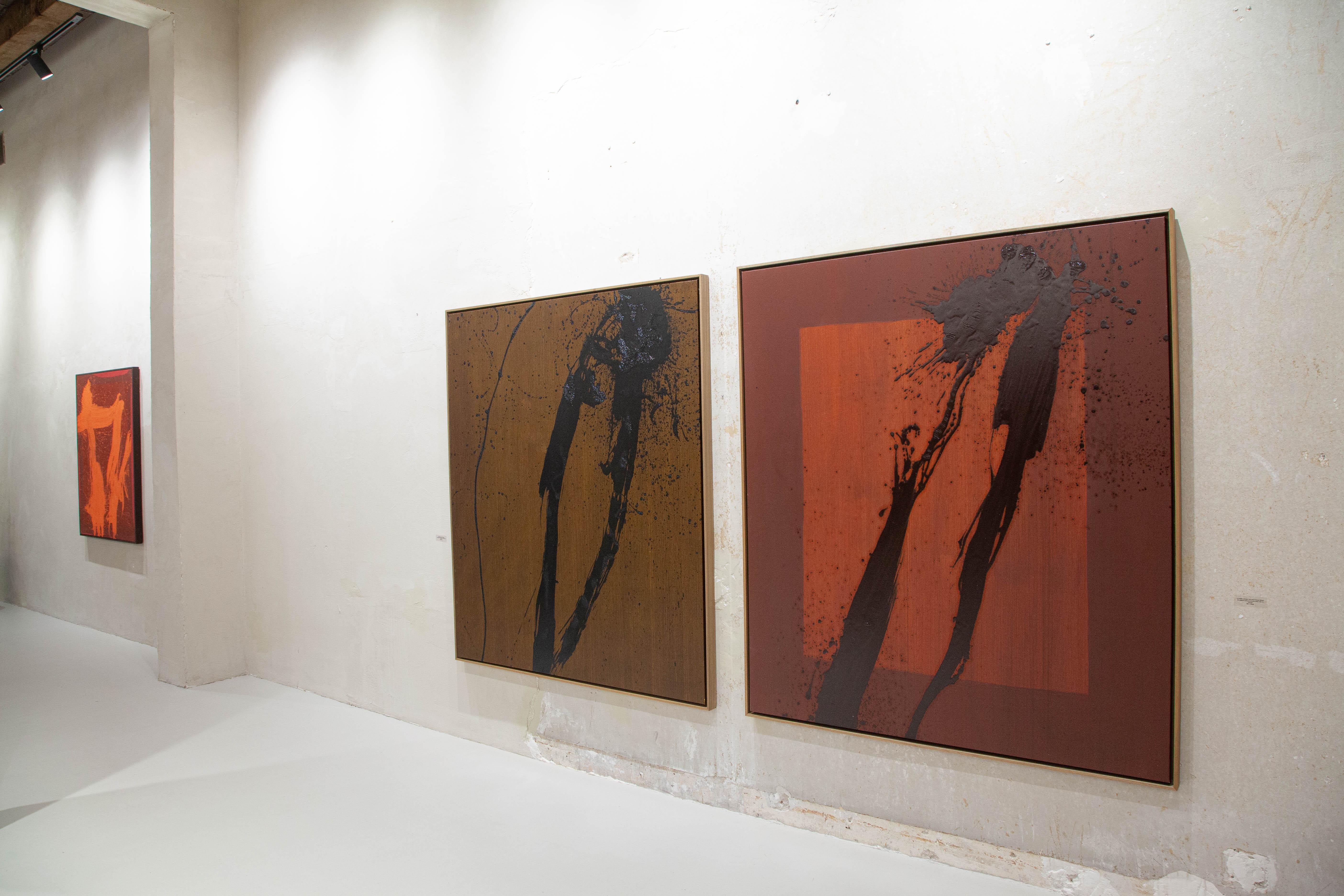 ABSTRACT Paesaggi gestuali Nero Terracotta Contemporaneo Jonathan Freemantle in vendita 5