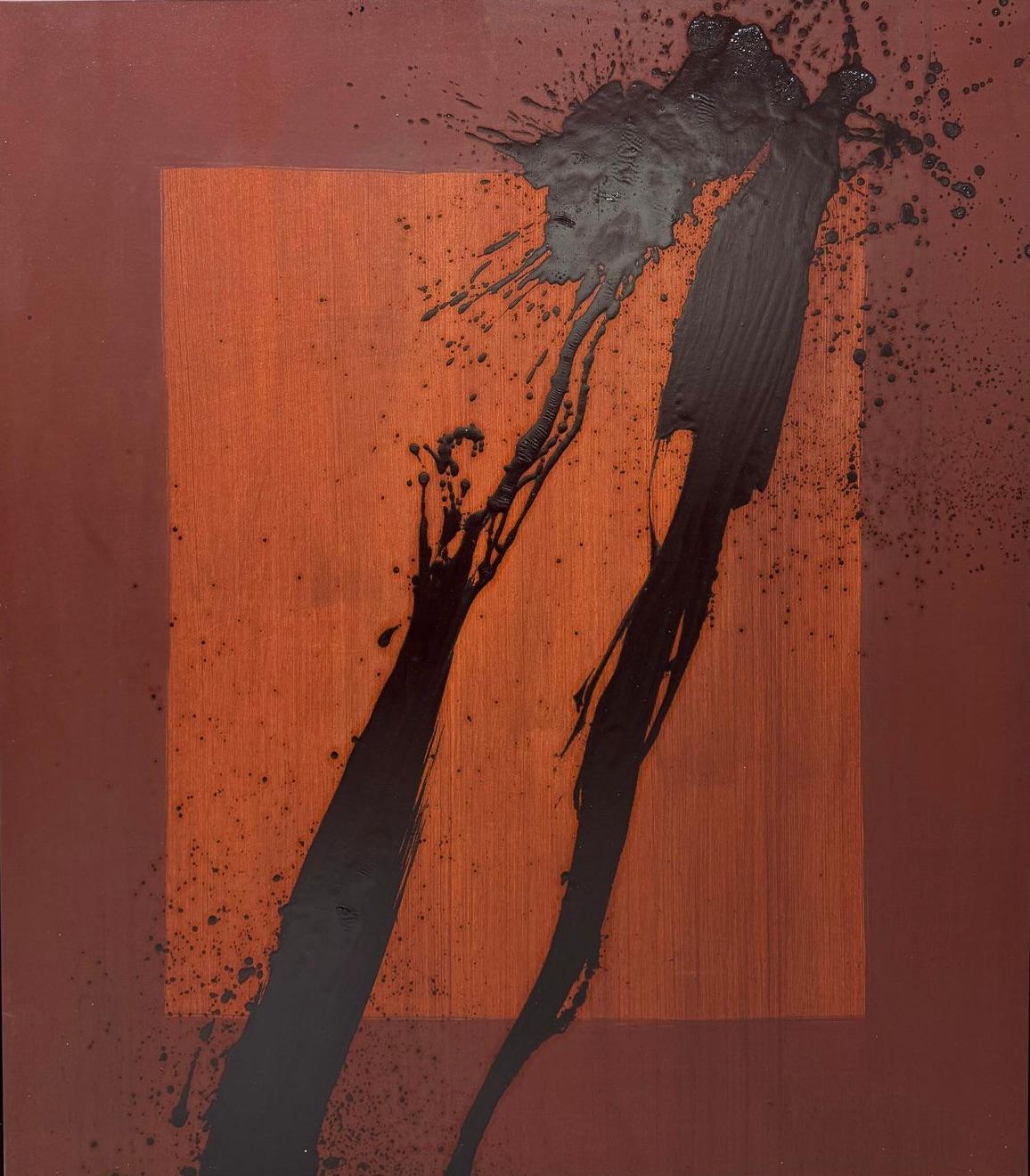 ABSTRACT Paesaggi gestuali Nero Terracotta Contemporaneo Jonathan Freemantle