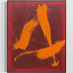 ABSTRACT Paesaggi gestuali Arancione Rosso Contemporaneo Jonathan Freemantle