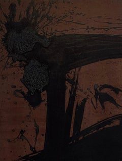 Jonathan Freemantle Contemporary Abstract Expressionist Painting BrownDark Tones