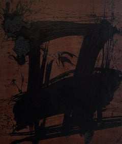 Jonathan Freemantle Peinture expressionniste abstraite contemporaine Tons bruns et foncés